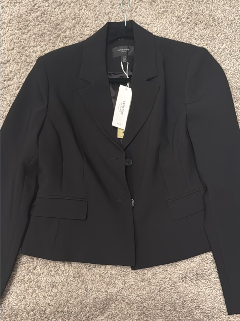 Ever New Black Tailored Suit Jacket with Notch Lapel